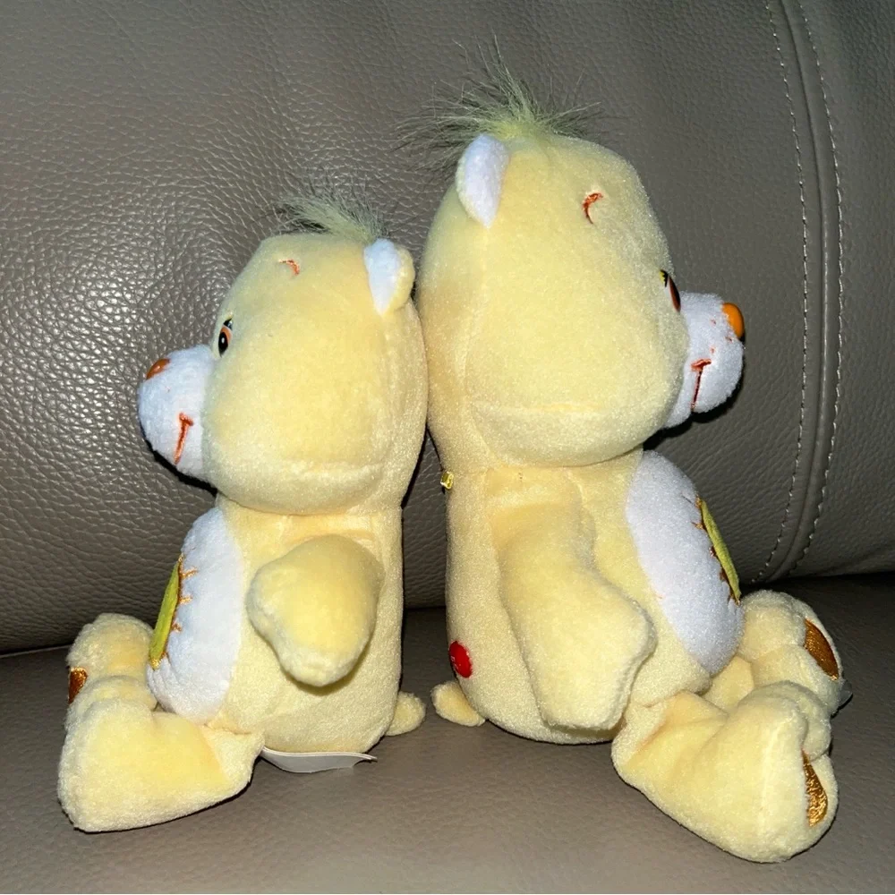 2 FUNSHINE CARE BEARS Vtg 2004/9” & 2002/7” yellow sunshine stuffed plush animal - Picture 3 of 16
